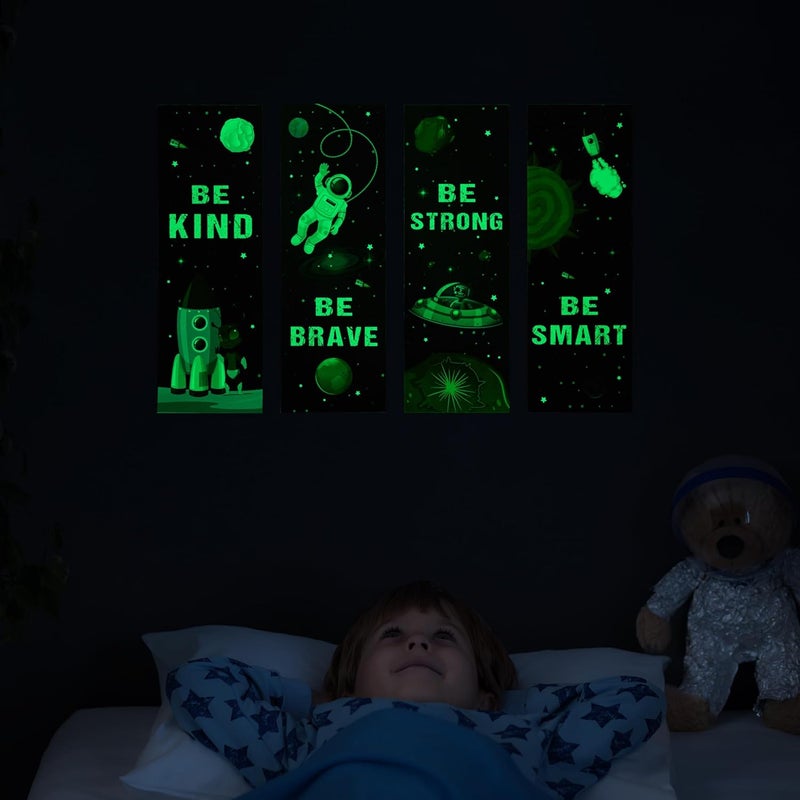 Robmoda Glow in The Dark Stars Boys Room Wall Decor, Planet Space Motivational Wall Art Inspirational Sticker, Peel and Stick Wall Decal Room Nursery Decorations - Image 5